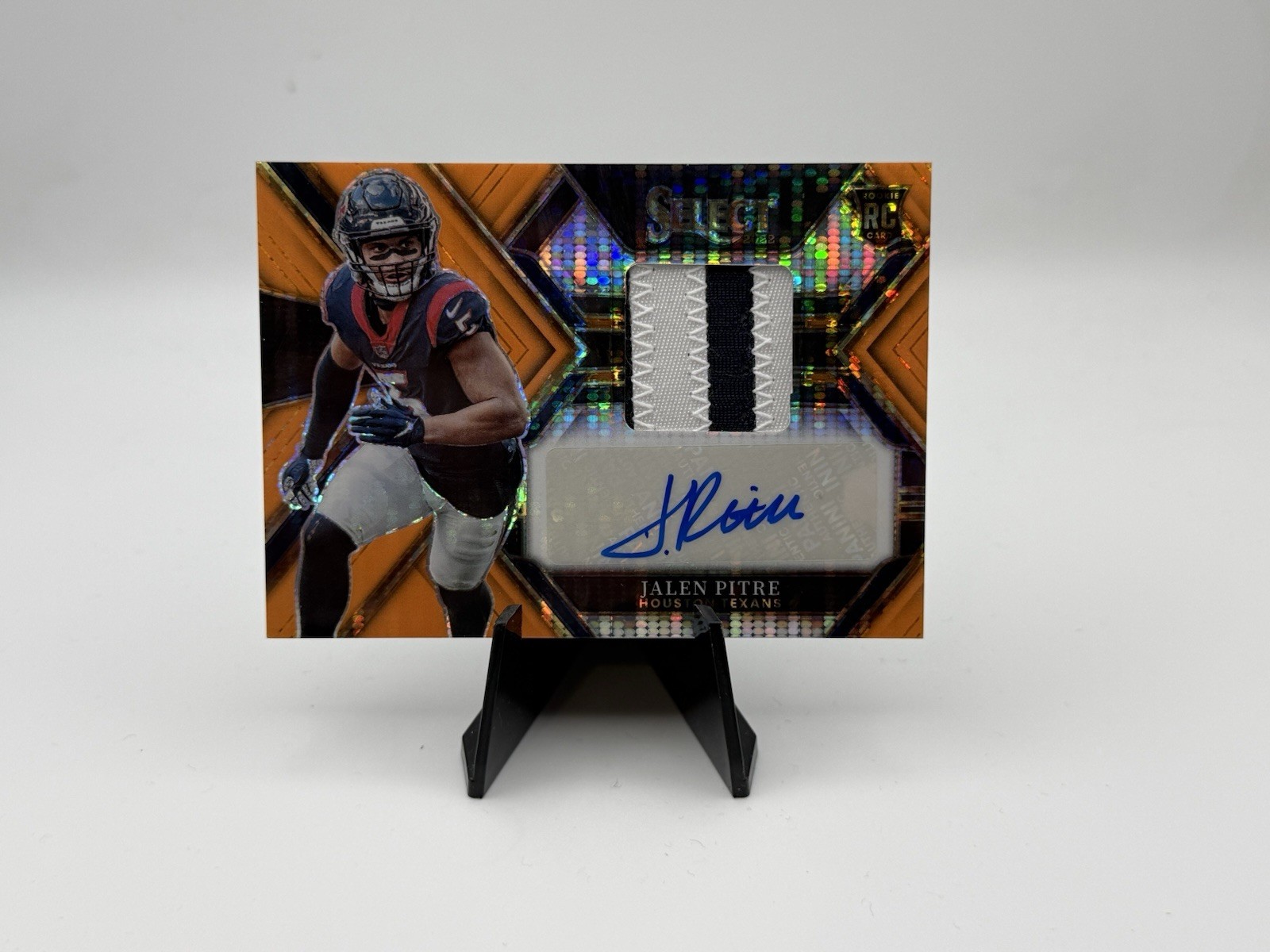 Jalen Pitre Panini Select Rookie Signature Memorabilia #RSMJP Neon Orange Pulsar