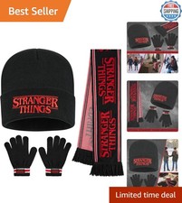 3 Pc Scarf Beanie Gloves Set for Boys, Teens, Soft Knit Matching Winter Acces...
