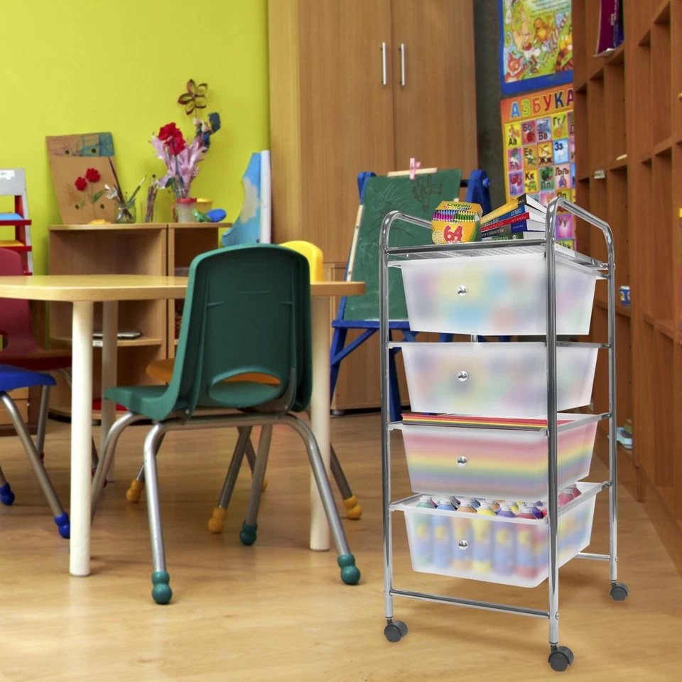 Carro de almacenamiento con ruedas de 4 cajones Foto 3 de 4