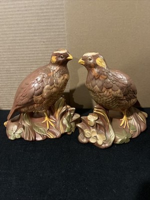 Vintage Ceramic Quails - Set of 2 - Stamped: Holland Mold 1970 Cottagecore