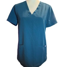 FIGS Casma Three Pocket Scrub Top, Teal, Size Small