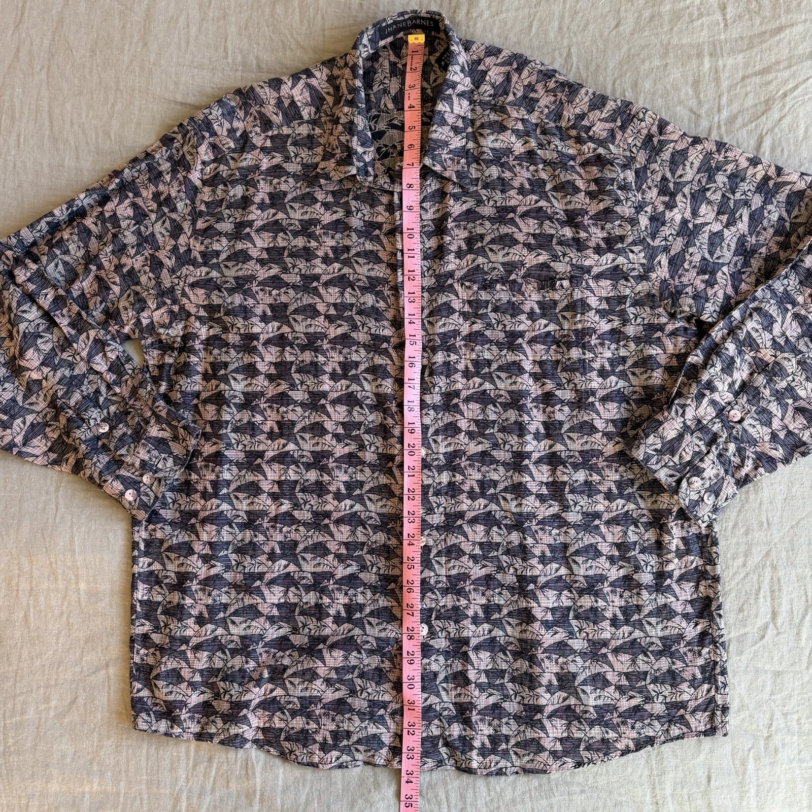 Jhane Barnes Multicolor Geometric Pattern Long Sl… - image 9