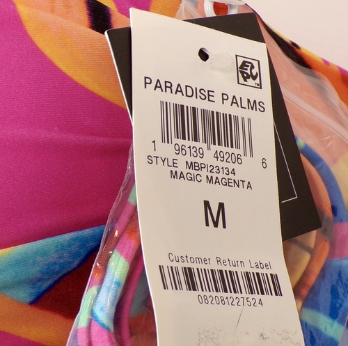 Bar III Women's Paradise Palms Twist Bandeau Bikini Top Pink Magenta Size Medium - Picture 8 of 8