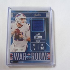 Panini 2020 Absolute War Room Jake Fromm #WM-21 Rookie Bills Card /199. rookie card picture