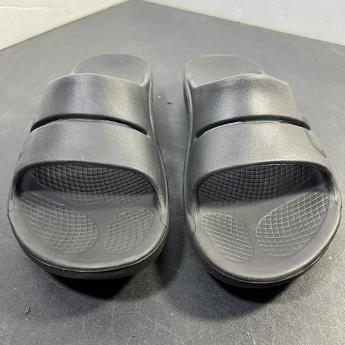 Oofos Ooahh Sandals Men’s 8 Women’s 10 Black Recovery Slip On Comfort Slides - Picture 2 of 8