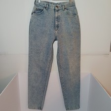 Vtg 1980s Lee Mom Straight Tapered Leg Jeans Women Sz 29.5X33 Blue Stonewash