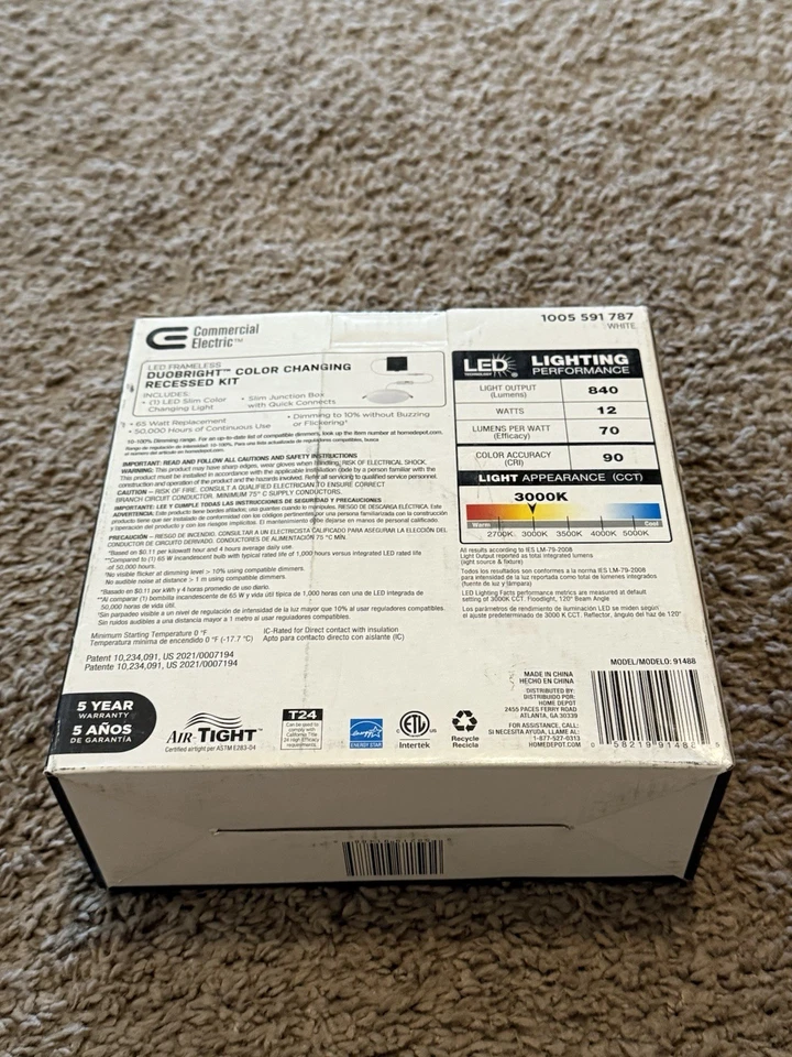 16X Luz Empotrada Eléctrica Comercial Sin Borde LED 6" Color Temperatura Sin Canlas Blanca Foto 3 de 4