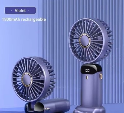 Portable Handheld Mini Fan Foldable Neck Hanging Fans 5 Speed USB Rechargeable F