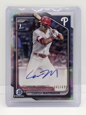 256 Bowman Chrome Carter Mathison 1st Bowman Autographed RC/499