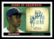 2005 BOWMAN HERITAGE SIGNS OF GREATNESS #JM JOHN MAYBERRY JR. AUTO