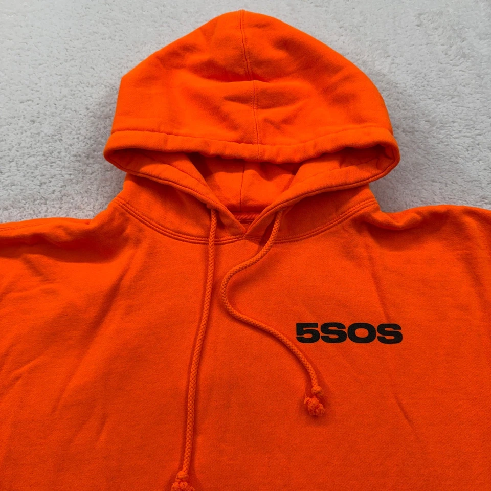 Оранжевый пуловер толстовка с капюшоном 5SOS 5 Seconds Of Summer North American Tour 2019 - Изображение 2 из 4