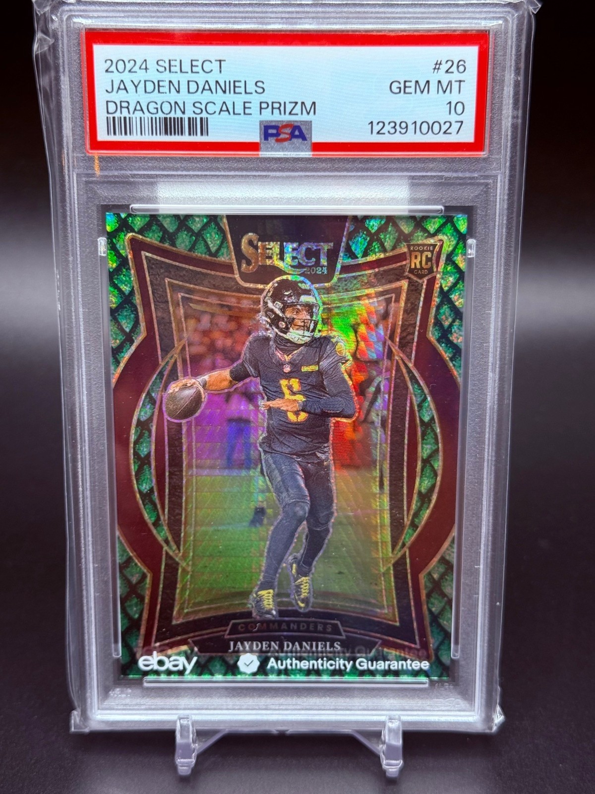 2024 Select CONCOURSE DRAGON SCALE PRIZM Jayden Daniels Rookie #26 PSA 10 - /81