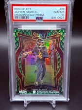 2024 Select CONCOURSE DRAGON SCALE PRIZM Jayden Daniels Rookie #26 PSA 10 - /81
