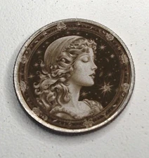 Virgo Woman Zodiac U.S. Clad Quarter Surface Engraved Hobo Nickel Love Token