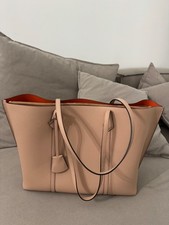 tory burch perry tote- leather tote bag pinky beige