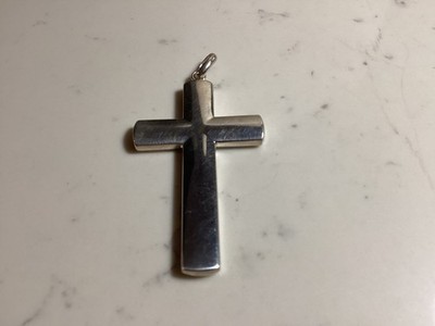 AUTHENTIC SIGNED STERLING SILVER HUGE 2-3/4'' CROSS MUST SEE NO RESERVE WOW
