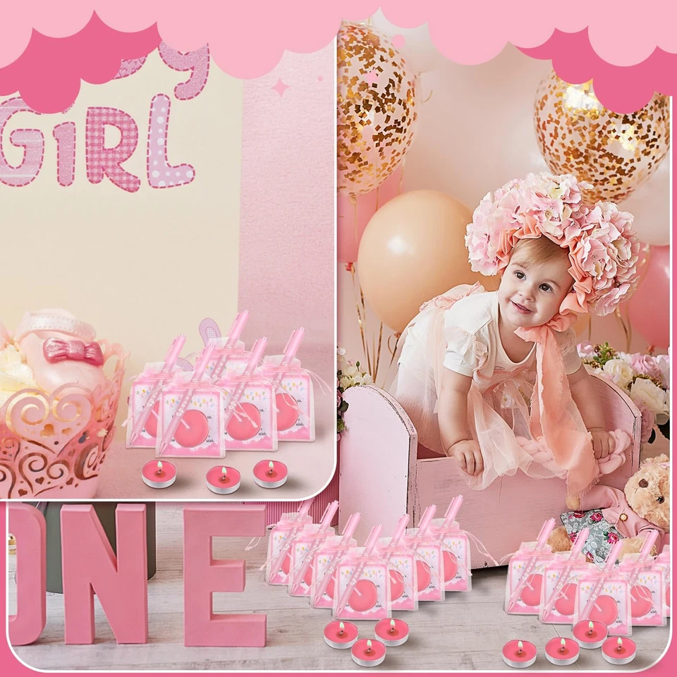 Ctosree 100 Sets Baby Shower Favors for Guests 100 Pcs Baby Shower Candles 100 - Image 3 of 4