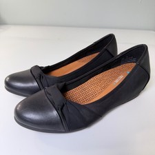 Baretraps Round Toe Slip On Black Posture Plus Orthotic Comfort Flats Shoes