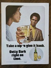 VINTAGE 1970s Print Ad B5C5 Black Cutty Sark ...