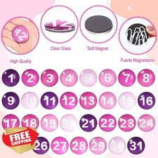 Magnetic Numbers 1-31 Calendar Magnets, Purple 0.98" Whiteboard