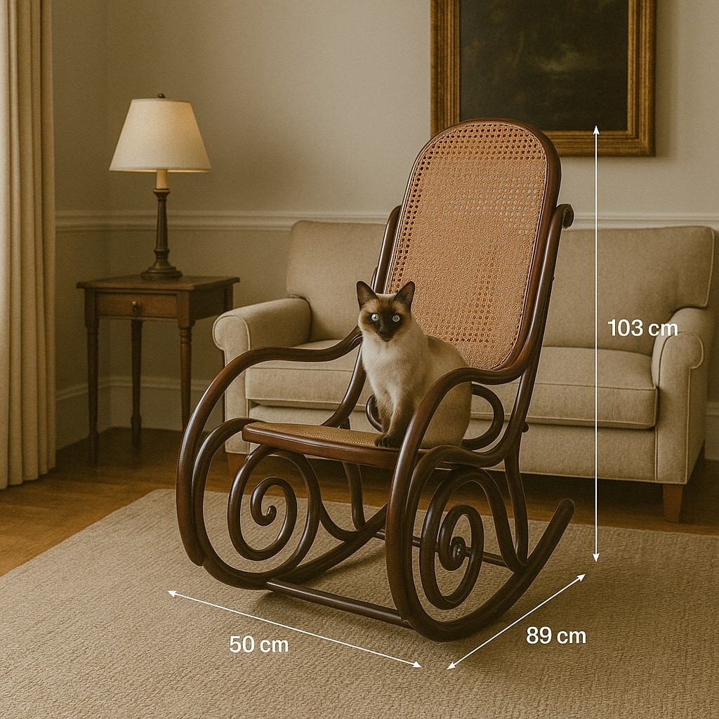 Antiker Schaukelstuhl Thonet Stil Buche Jugendstil des XX Jhs Originell