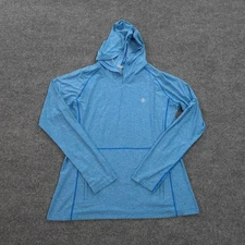 Coolibar Hoodie Womens Large Blue Tempo UPF UV Hiking Fish Beach Outdoors