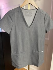FIGS Technical Collection Gray Scrub Top Unisex Medical Solid Size XXS