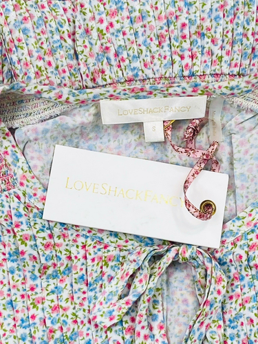 LoveShackFancy Femmes Imprimé Floral Toto Confetti Mix Ruche Court Mini Robe S - Photo 19 sur 20