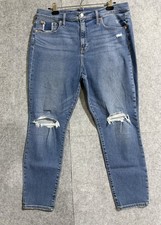 GAP True Skinny High Rise Ripped Jeans Size 33/16R Stretch