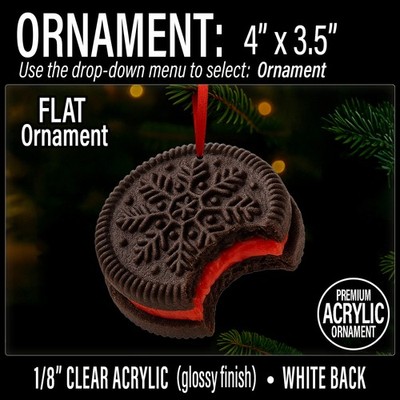 Holiday Oreo Acrylic Christmas Ornament Chocolate Cookie Winter Dessert Gift 245