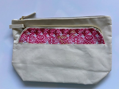 Yves Rocher**Kosmetiktasche**beige mit Muster**25x17x8 cm**Neu**