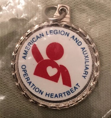 American Legion Auxiliary Operation Heartbeat Pendant Silver Tone New Condition