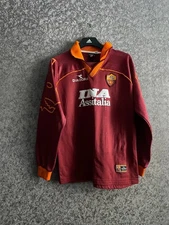 1999/2000 AS Roma Diadora Home L/S Vintage Football Shirt Jersey XL