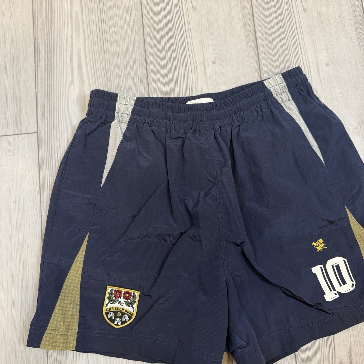AIMÉ LEON DORÉ ネイビーショートパンツ M Aime Leon Dore ALD Team Soccer Short SS23 Size Small Navy Shorts