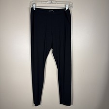 Eileen Fisher Womens Black Elastic Waist Stretch JerseyPants Legging Size Large
