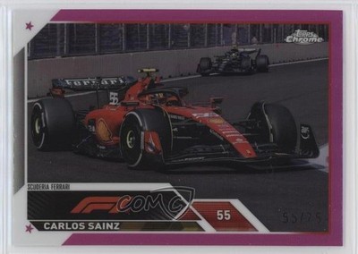 2023 Topps Chrome Formula 1 F1 Cars Pink Refractor 55/75 Carlos Sainz Jr j8o