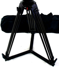 SACHTLER 5286 CF 1D CARBON FIBER TRIPOD SYSTEM GROUND SPEADE BAG SERVICED 99Lb  