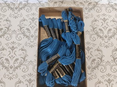Lot 12 Skein American Thread Star Six Strand Floss #1114 DK. China Blue 8 yards