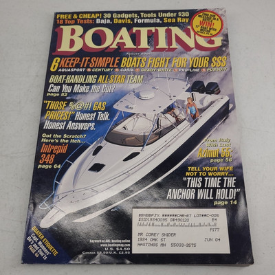 Boating Magazine August 2001 Azimut 55 Davis 45 Intrepid 348 Sea Ray 290 Formula