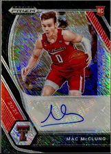 2021 Mac McClung Prizm Black Shimmer 1/1 Rookie Auto -Texas Tech Slam Dunk Champ