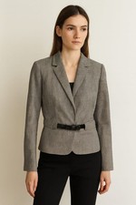 Women's Calvin Klein Petite 10P Black  White Houndstooth Blazer