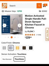 FLOW Motion Activated Single-Handle Pull-Down Sprayer Kitchen Faucet