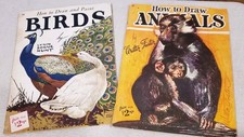 Vintage Pair of Walter Foster How To Draw and Paint and How To Draw Animal Books