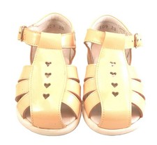 DE OSU -Spain -Baby Girls Peach Pink Patent Leather Sandals - European -Size 4-5