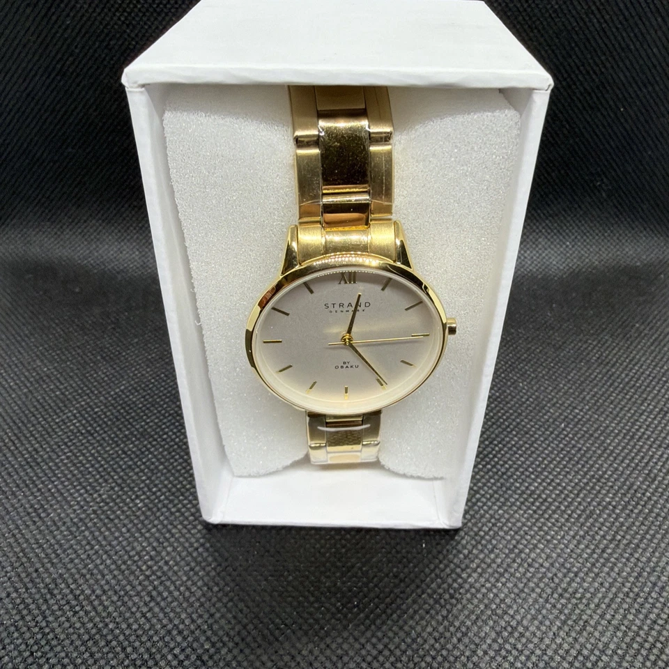 Reloj Strand by Obaku para mujer esfera blanca/tono dorado S747LXGISG-DNO Foto 2 de 4