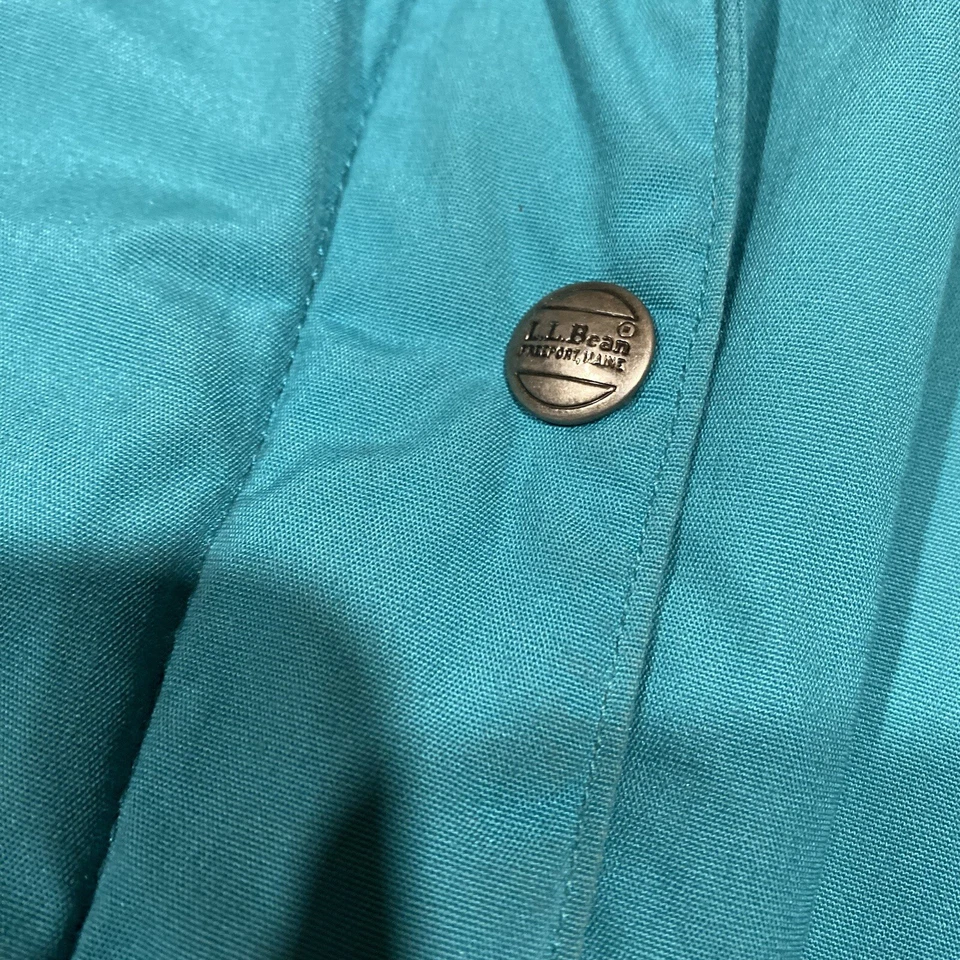 Винтажный LL Bean пальто бирюзовый синий женщин M парка карманы шерсти клетку с подкладкой куртка - Изображение 3 из 4