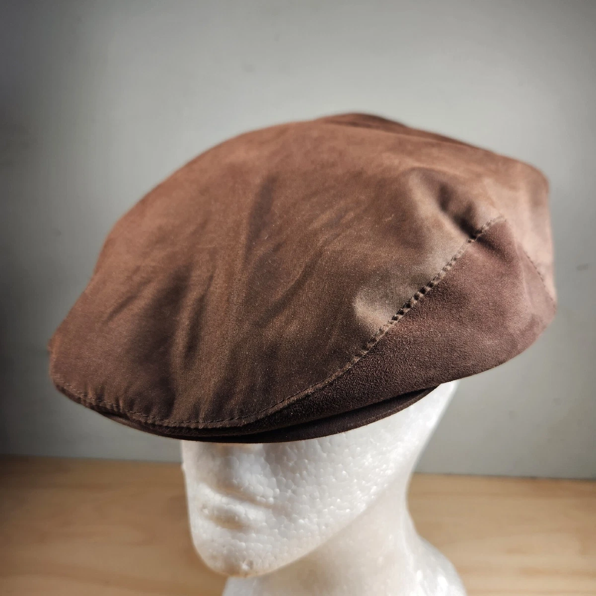 Weatherproof Driving Hat Cap Men s Small Brown Lined Flat Suede eBay