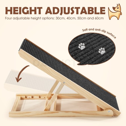 Portable Multi Steps Foldable Cat Pet Dog Stairs Ramp Sheepskin-like Mat Ladder - Picture 104 of 167