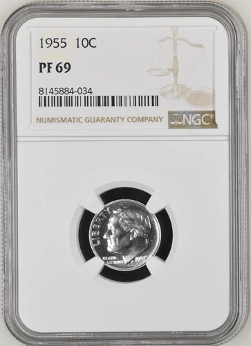 1955 Silver Proof Roosevelt Dime NGC PF69