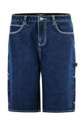 Victorious Men's Casual Essential Baggy Fit Carpenter Denim Shorts